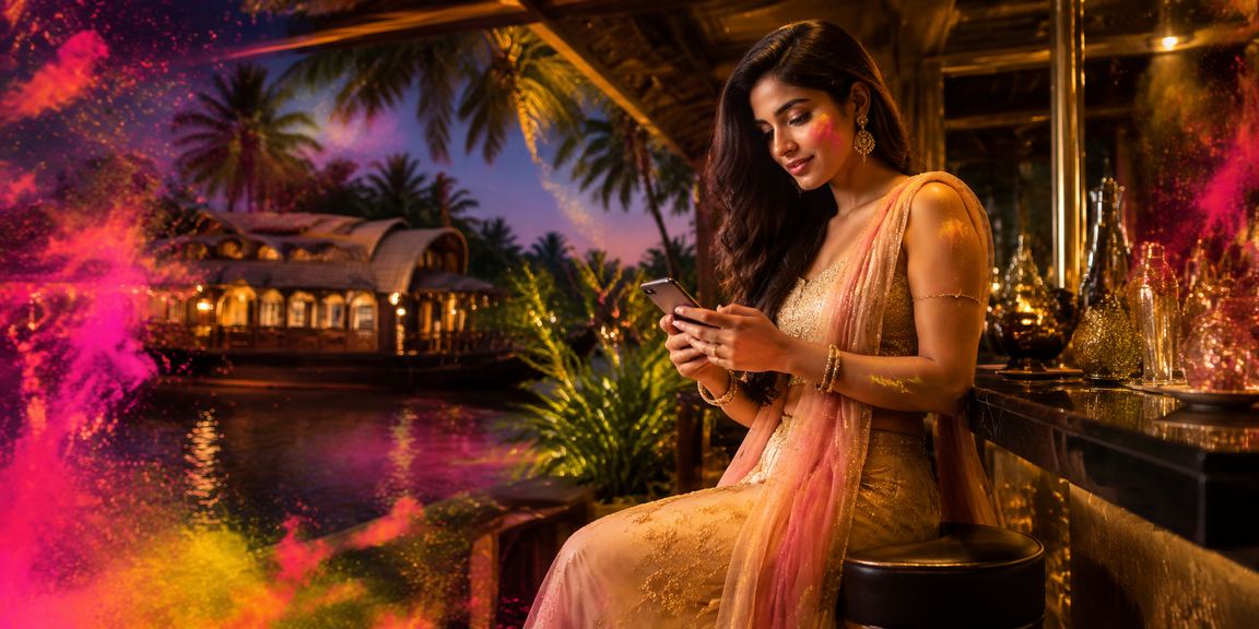 Exciting Teen Patti gameplay during Holi festival in Kerala